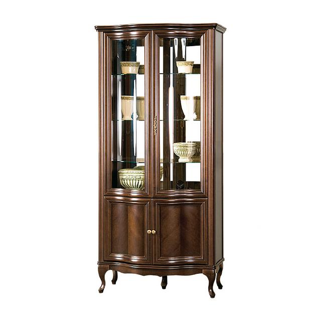 Klassische Vitrine Schrank Italienische Möbel Vitrinenschrank Vitrinen Neu W-W2L von JV Möbel