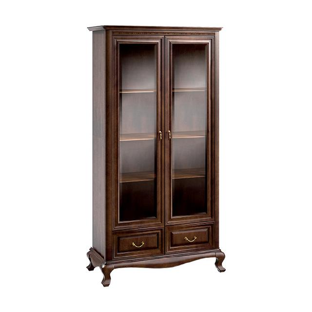 Klassische Vitrine Schrank Wohnzimmer Vitrinenschrank Vitrinen Neu V-W2 Glas von JV Möbel