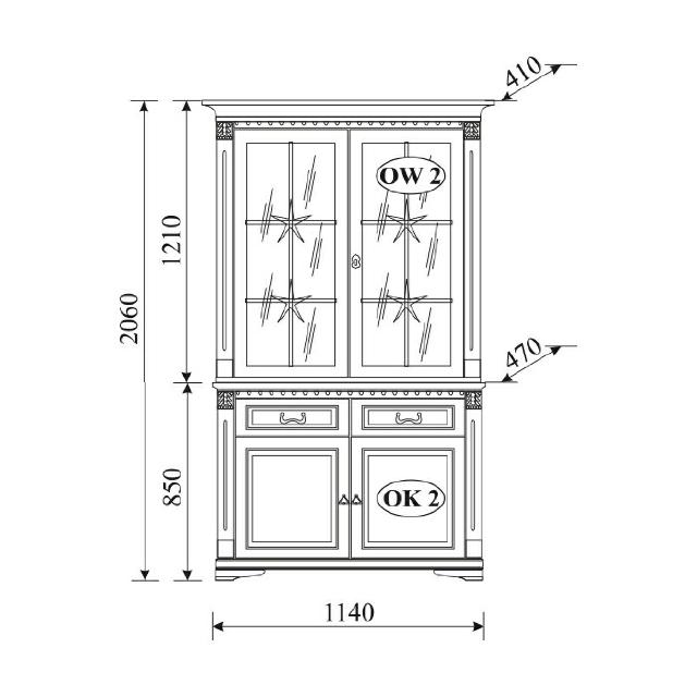 Klassische Vitrine Vitrinenschrank Vitrinen Glasschrank Schrank Kolonial Neu OK2 von JV Möbel