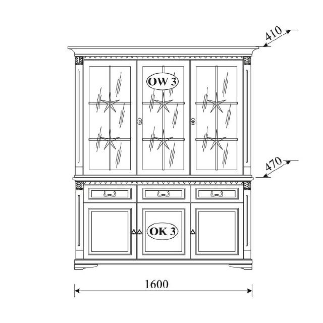 Klassische Vitrine Vitrinenschrank Vitrinen Glasschrank Schrank Kolonial Neu OK3 von JV Möbel