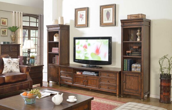 Klassische Wohnwandvitrine Sideboard RTV Wandregal Schrank 3tlg. Klassische Wohnwandvitrine Sideboard RTV Wandregal Schrank 3tlg. von JV Möbel