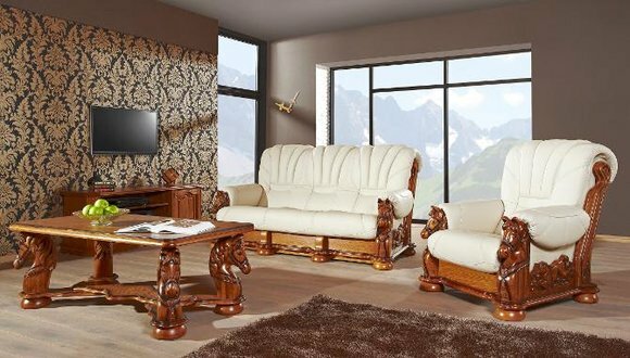 Klassische Zweisitzer Couch Sofas Polster Sofa 2 Sitzer Leder Couchen von JV Möbel