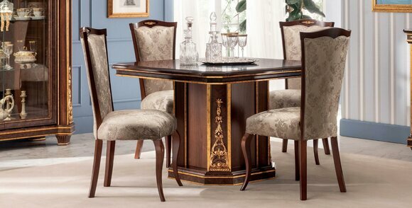 Klassischer Designer Stuhl Echtes Holz Stühle Barock Rokoko Antik Stil Italy von JV Möbel