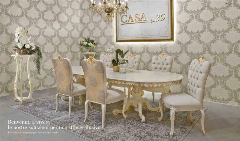 Klassischer Esstisch Massivholz Esszimmer Garnitur 4x Stuhl Set Stühle 5 tlg. von JV Möbel