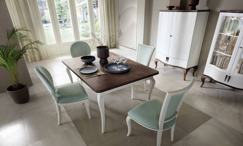 Klassischer Esstisch Tisch Holz Esszimmer Garnitur 4x Stuhl Set Stühle 5 tlg.Set von JV Möbel