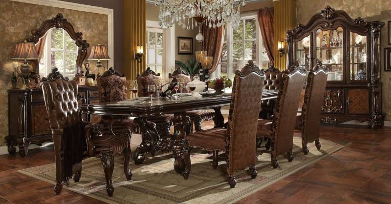 Klassischer Esstisch Tisch Holz Esszimmer Garnitur 8x Stuhl Set Stühle 9 tlg.Set Klassischer Esstisch Tisch Holz Esszimmer Garnitur 8x Stuhl Set Stühle 9 tlg.Set von JV Möbel