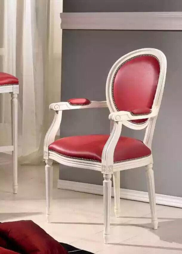 Klassischer Stuhl mit Armlehne Designer Polsterstuhl Sitzmöbel Esszimmerstuhl von JV Möbel