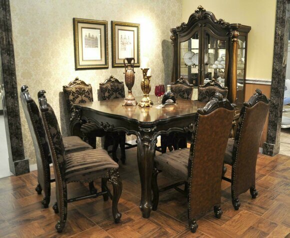 Klassischer Tisch Esstisch Holz Esszimmer Garnitur 8x Stuhl Set Stühle Lehn Neu Klassischer Tisch Esstisch Holz Esszimmer Garnitur 8x Stuhl Set Stühle Lehn Neu von JV Möbel
