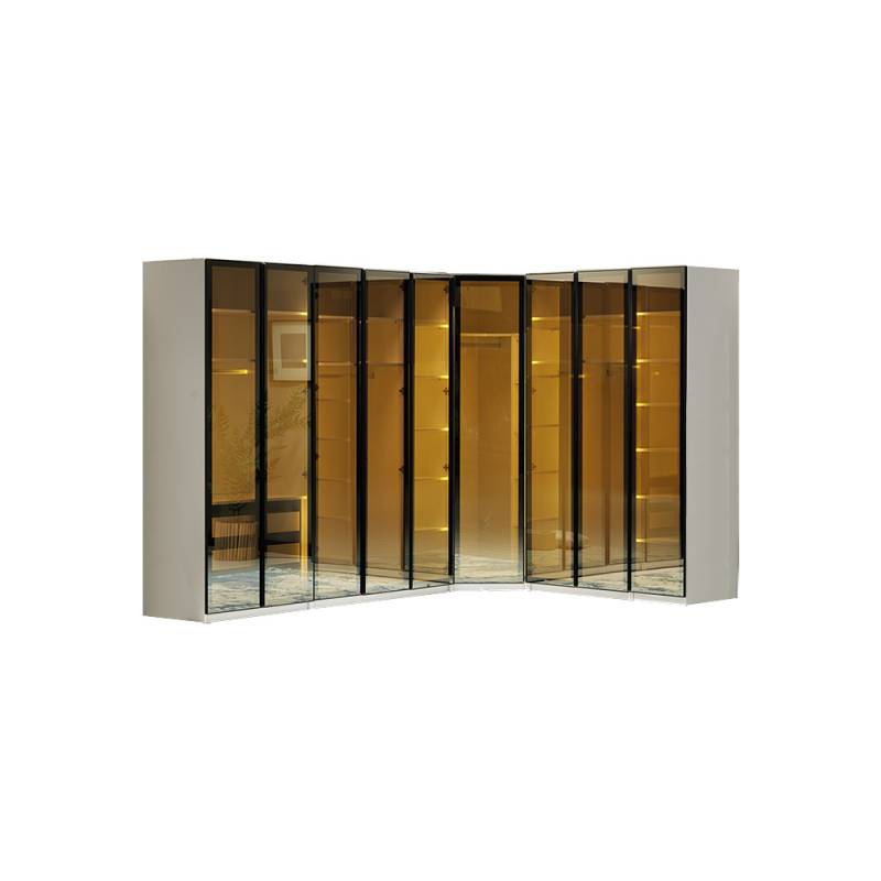 Kleiderschrank Eckkleiderschrank Schrank Schlafzimmer Glasschrank Modern Loft von JV Möbel