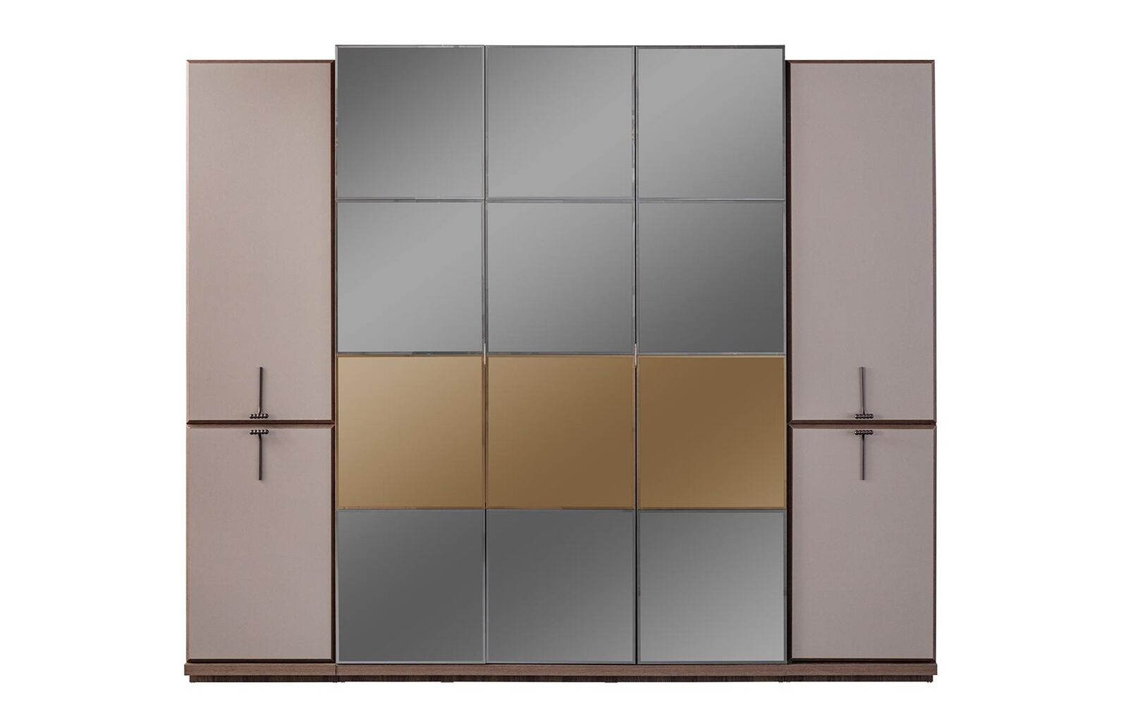 Kleiderschrank Garderobenschrank Design Holzschrank mit Spiegel Grau von JV Möbel