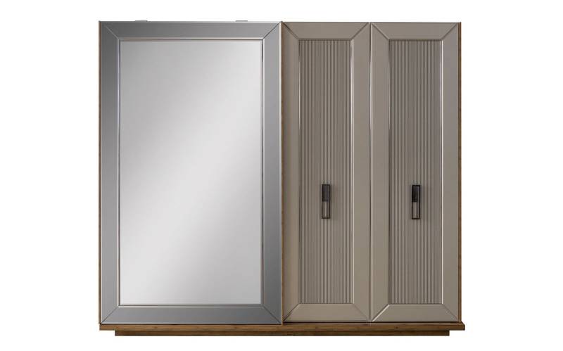 Kleiderschrank Garderobenschrank Schrank Spiegel Holzschrank Beige von JV Möbel