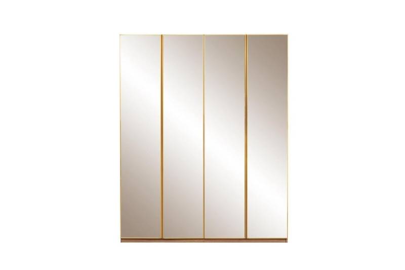 Kleiderschrank Holzschrank Spiegel Garderobenschrank Schrank Braun von JV Möbel