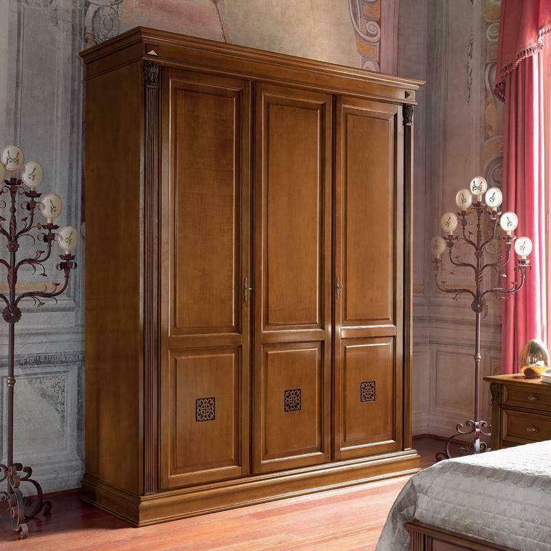 Kleiderschrank Schlafzimmer Massivholz Schrank Antik Stil Barock Rokoko Schränke Neu von JV Möbel
