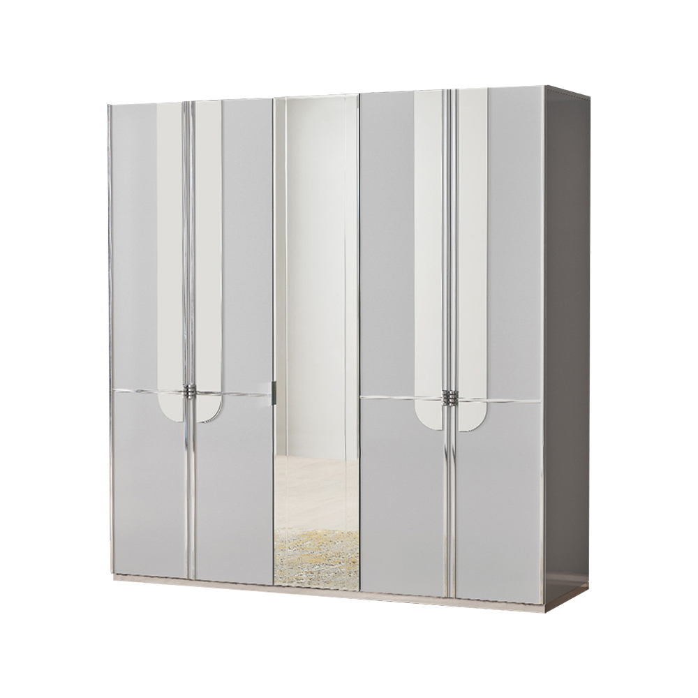Kleiderschrank Spiegel Schrank Schlafzimmerschrank Grau Holzschrank Kleiderschrank Spiegel Schrank Schlafzimmerschrank Grau Holzschrank von JV Möbel