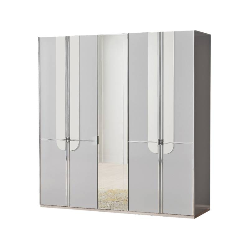 Kleiderschrank Spiegel Schrank Schlafzimmerschrank Grau Holzschrank von JV Möbel