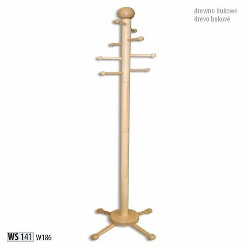 Kleiderständer Garderobenständer Holz Kleiderstange Design Garderobe mit 8 Haken von JV Möbel