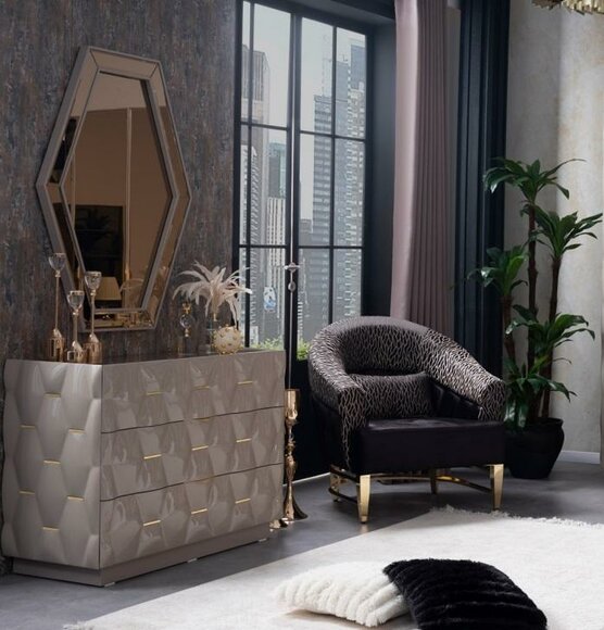 Kommode Anrichte Kommoden Spiegel Set Echtes Holz Italienische Möbel Modern Stil Kommode Anrichte Kommoden Spiegel Set Echtes Holz Italienische Möbel Modern Stil von JV Möbel