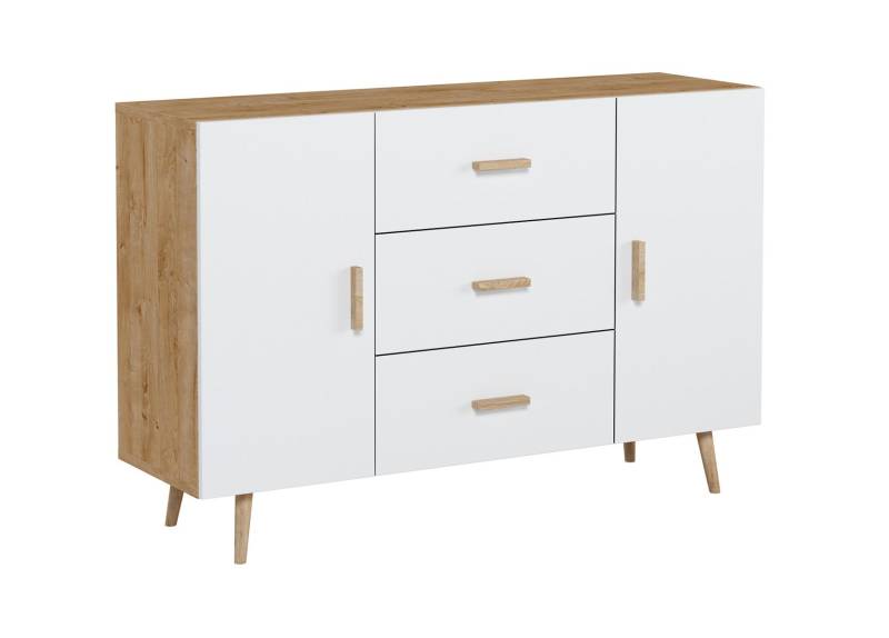 Kommode Regal 140cm Schränke Regale Aufbewahrung Hochglanz Neu Kommode Sideboard von JV Möbel