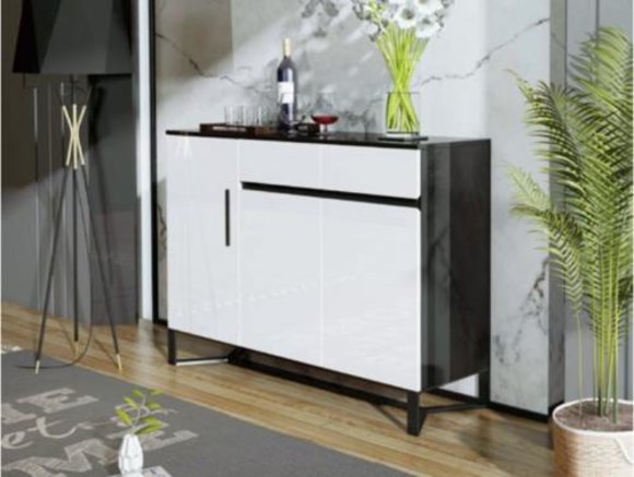 Kommode Sideboard Highboard Schrank Anrichte 3 Türen 2 Schubladen von JV Möbel