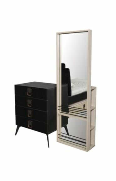 Kommode mit Spiegel Jugendzimmer Schwarz Möbel Holz Regal Kommoden Neu von JV Möbel