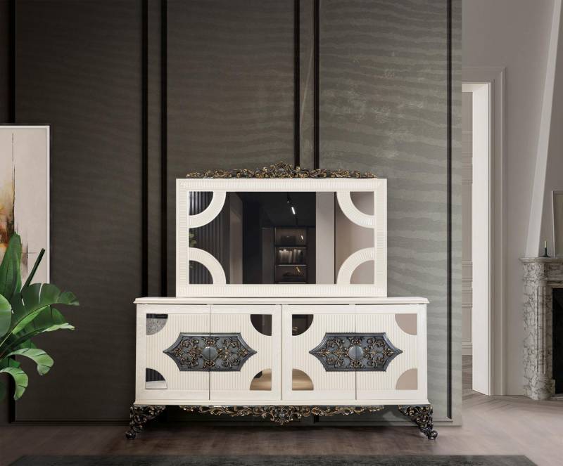 Kommoden Schrank mit Spiegel Edle Kommode Buffet Barock Rokoko Holz Anrichte von JV Möbel