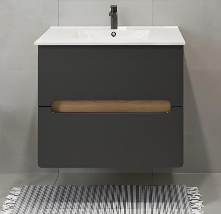Komplett Badezimmer 2tlg Waschtischschrank mit Keramik Waschbecken Designer Komplett Badezimmer 2tlg Waschtischschrank mit Keramik Waschbecken Designer von JV Möbel