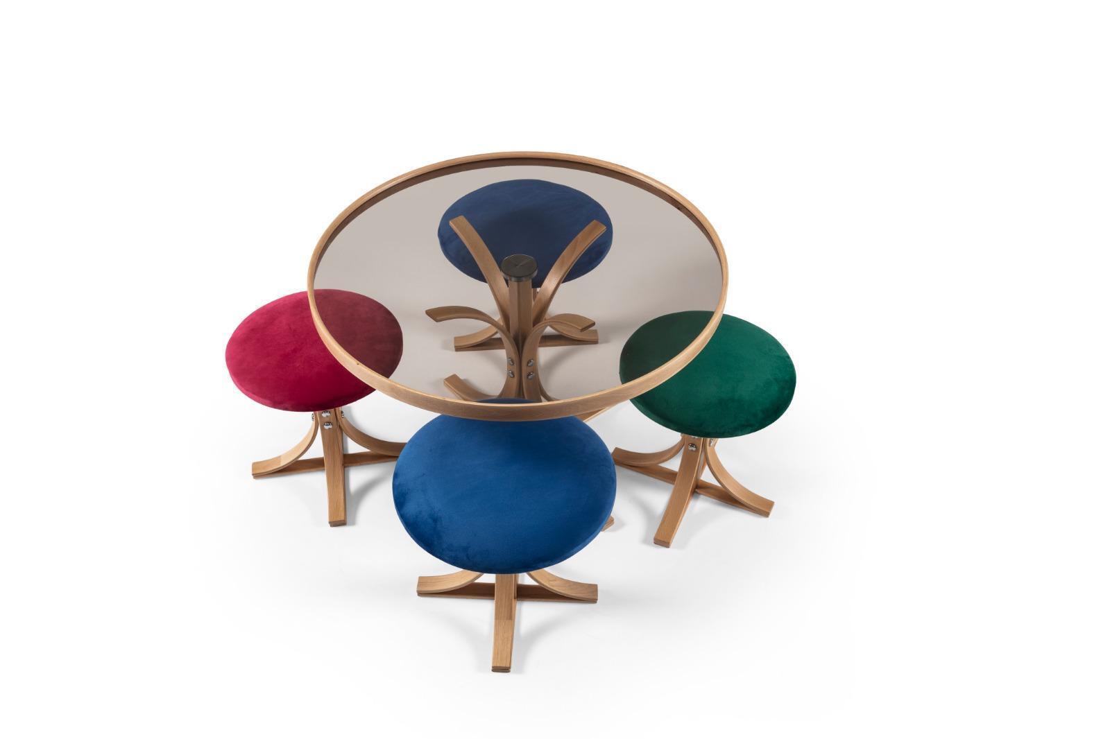 Komplett Couchtisch 4x Hocker Luxus Möbel Designer Einrichtung Kaffee Tisch von JV Moebel