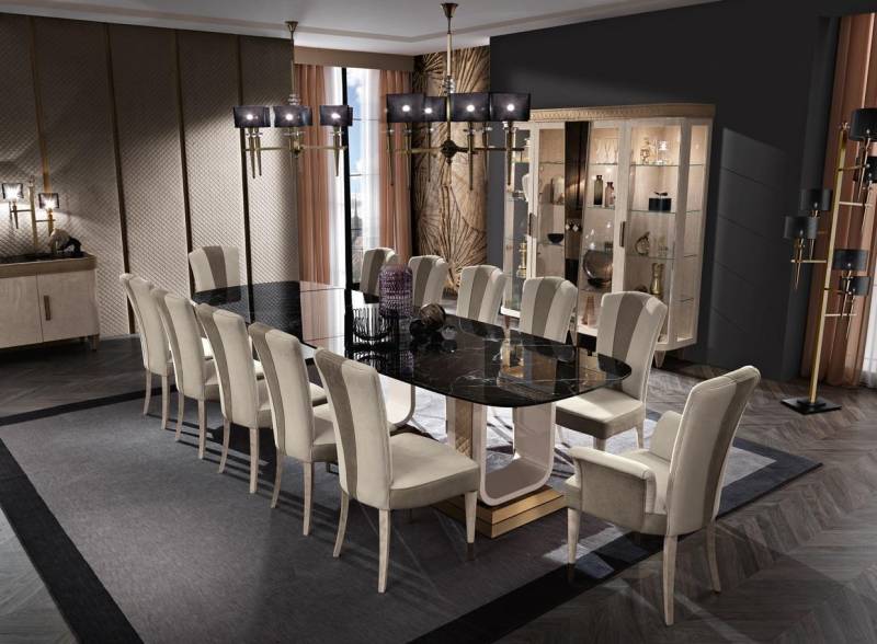 Komplett Esszimmer Tisch Kommode 10x Stühle Set Garnitur Gruppe 11 tlg. neu von JV Möbel