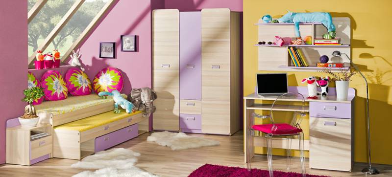 Komplett Jugendzimmer 6tlg. Kinderzimmer Bett Schreibtisch Schrank Schreibtisch von JV Möbel