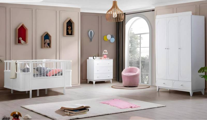 Komplett Jugendzimmer Kinderzimmer Set Kleiderschrank Kommode Kinderbett von JV Moebel