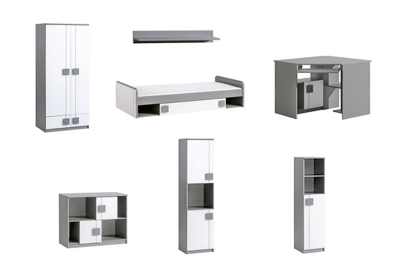 Komplett Jugendzimmer Kinderzimmer Set Tisch Bett Kleiderschrank Kommode von JV Möbel