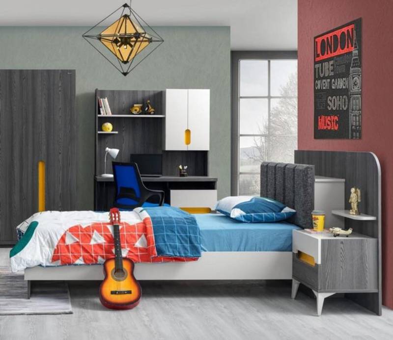 Komplett Jugendzimmer Set Kinderbett Kleiderschrank Kommode Top-Qualität Möbel von JV Möbel