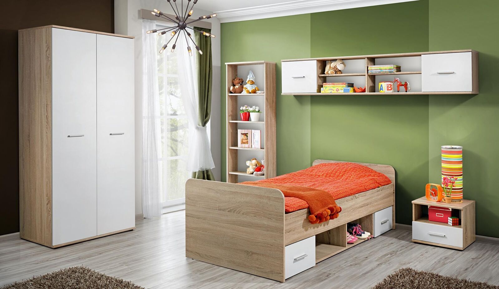 Komplett Kinderzimmer Set Nachttisch Designer Bett Modern Kleiderschrank Möbel Komplett Kinderzimmer Set Nachttisch Designer Bett Modern Kleiderschrank Möbel von JV Möbel