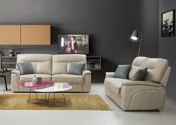 Komplett Set 2 tlg Dreisitzer Sofas Couch Garnitur Design Modern Wohnzimmer von JV Moebel
