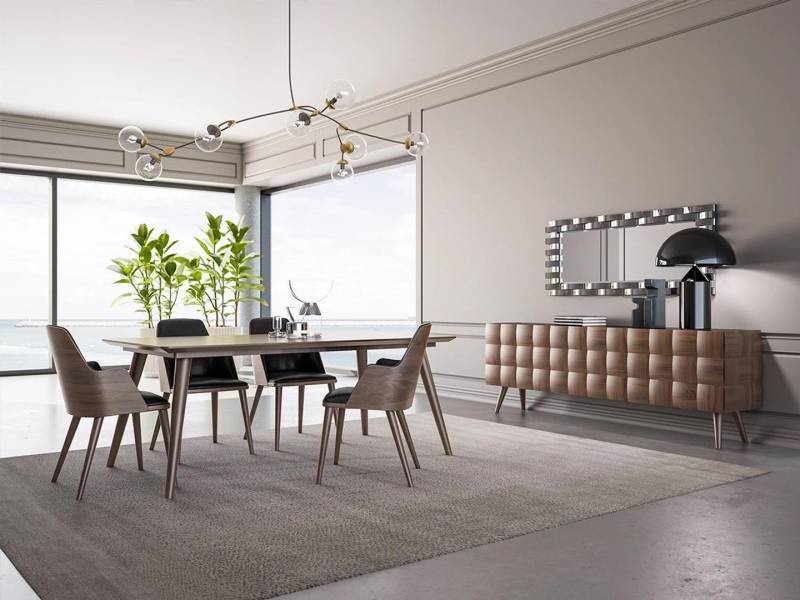 Komplett Set 7tlg Esszimmer Esstisch Neu 4x Stühle Luxus Sideboard mit Spiegel Komplett Set 7tlg Esszimmer Esstisch Neu 4x Stühle Luxus Sideboard mit Spiegel von JV Möbel