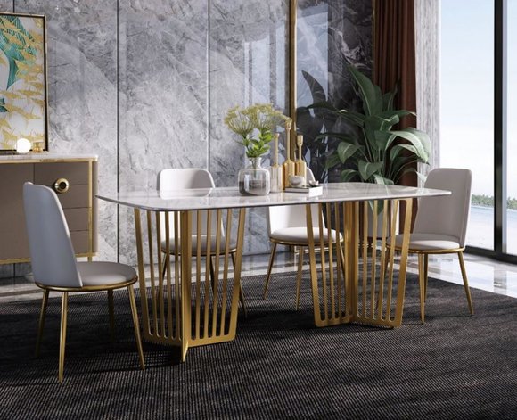 Komplett Set Esstisch + 4 Stühle Esszimmer Set Ess Gruppe Holz Tisch Komplett Set Esstisch + 4 Stühle Esszimmer Set Ess Gruppe Holz Tisch von JV Möbel