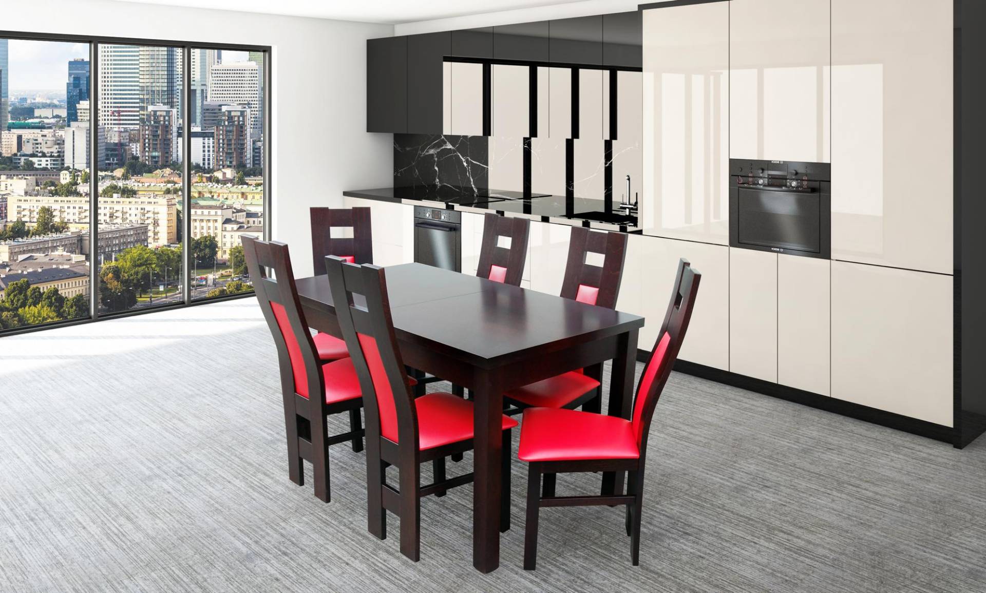 Komplett Set Esstisch + 6 Stühle Esszimmer Set Ess Gruppe Holz Tisch Tische 7tlg Komplett Set Esstisch + 6 Stühle Esszimmer Set Ess Gruppe Holz Tisch Tische 7tlg von JV Möbel