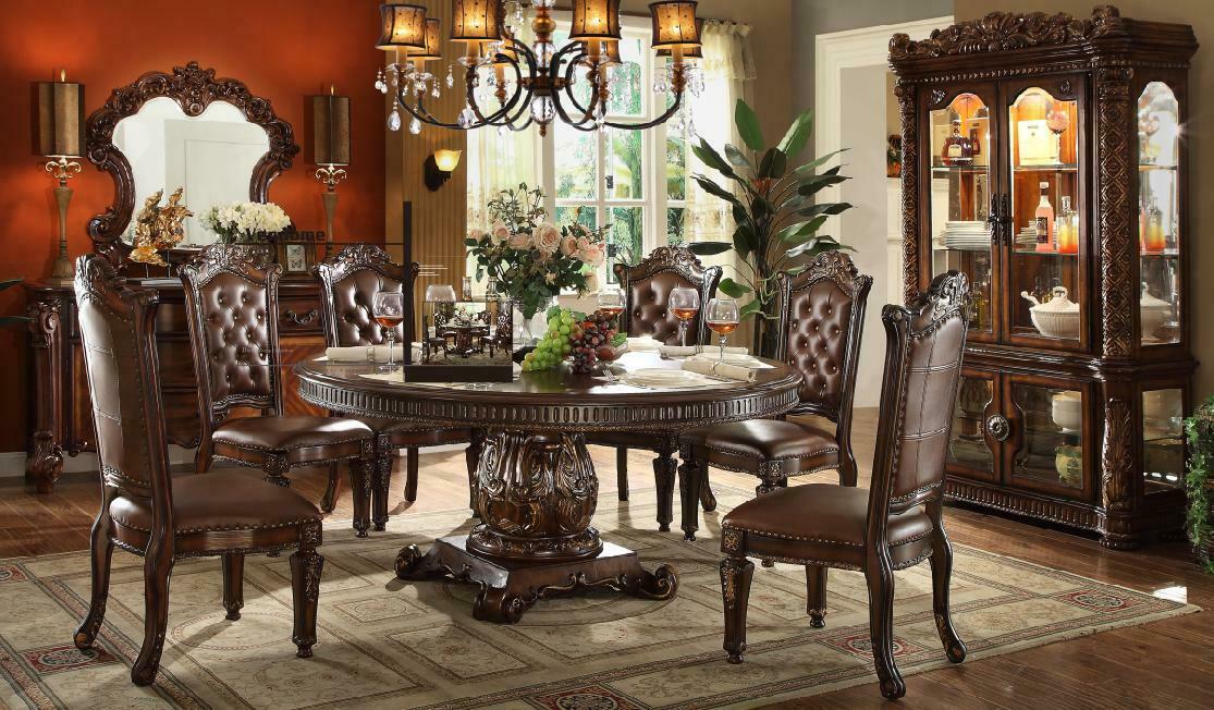 Komplett Set Esstisch + 8 Stühle Esszimmer Set Ess Gruppe Holz Tisch Komplett Set Esstisch + 8 Stühle Esszimmer Set Ess Gruppe Holz Tisch von JV Möbel