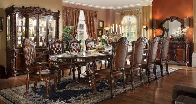 Komplett Set Esstisch 10 Stühle Esszimmer Set Ess Gruppe Holz Tisch Tische von JV Möbel