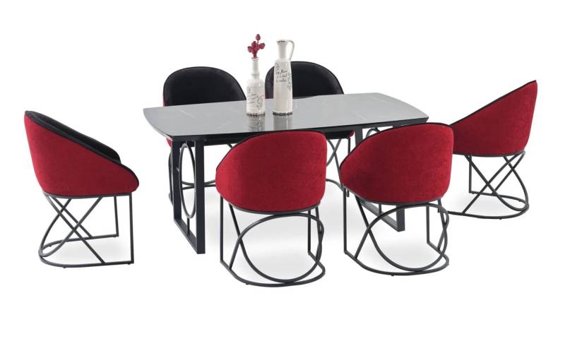 Komplett Set Esstisch 6x Stühle Esszimmer Set Ess Gruppe Tisch Tische 7tlg von JV Möbel