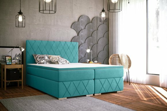 Komplett Set Matratze & Topper Boxspring Bett Luxus Polster 140x200cm von JV Möbel