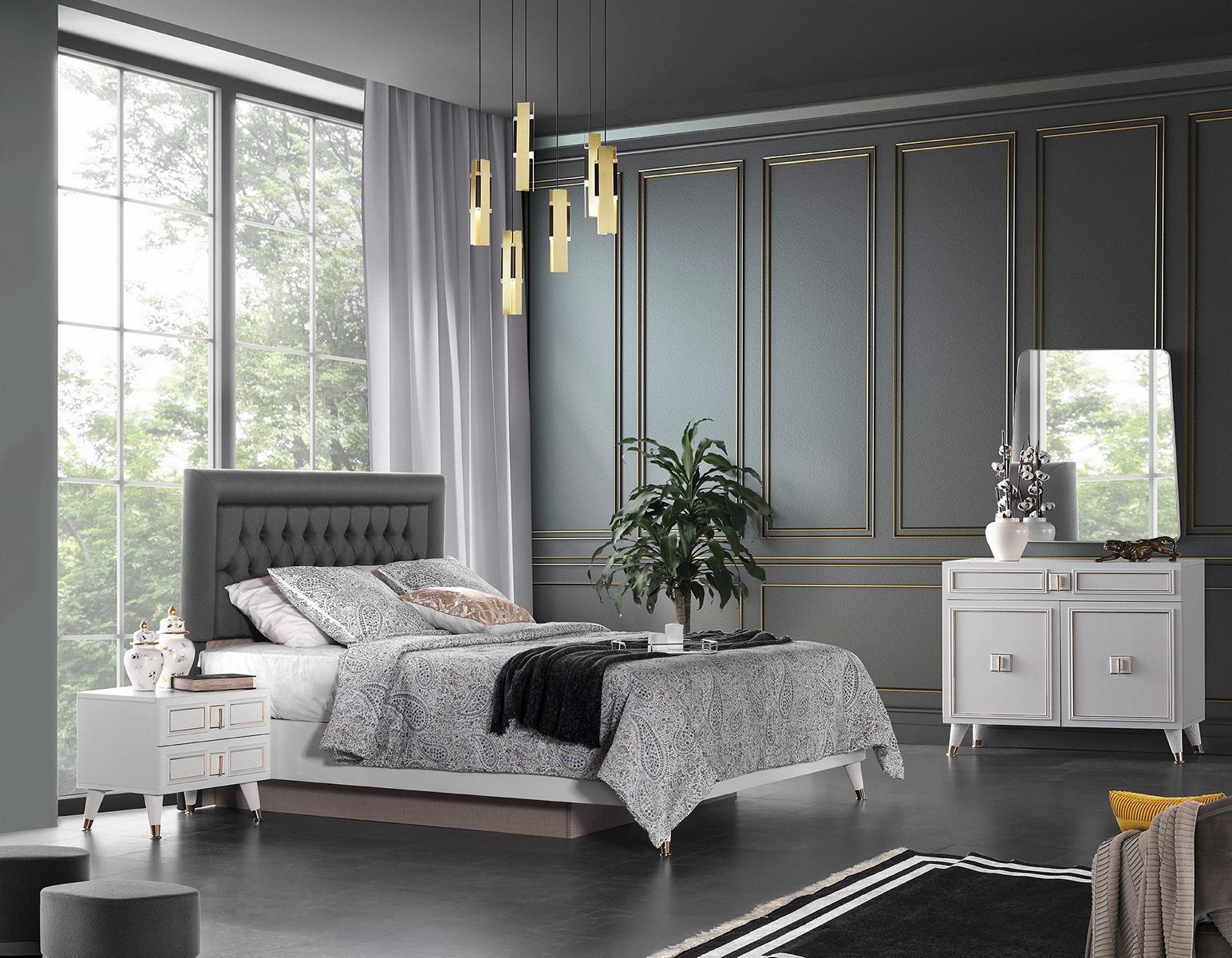 Komplette Schlafzimmer Doppelbett Nachttische Weiß Kommode Bett 5tlg Komplette Schlafzimmer Doppelbett Nachttische Weiß Kommode Bett 5tlg von JV Möbel