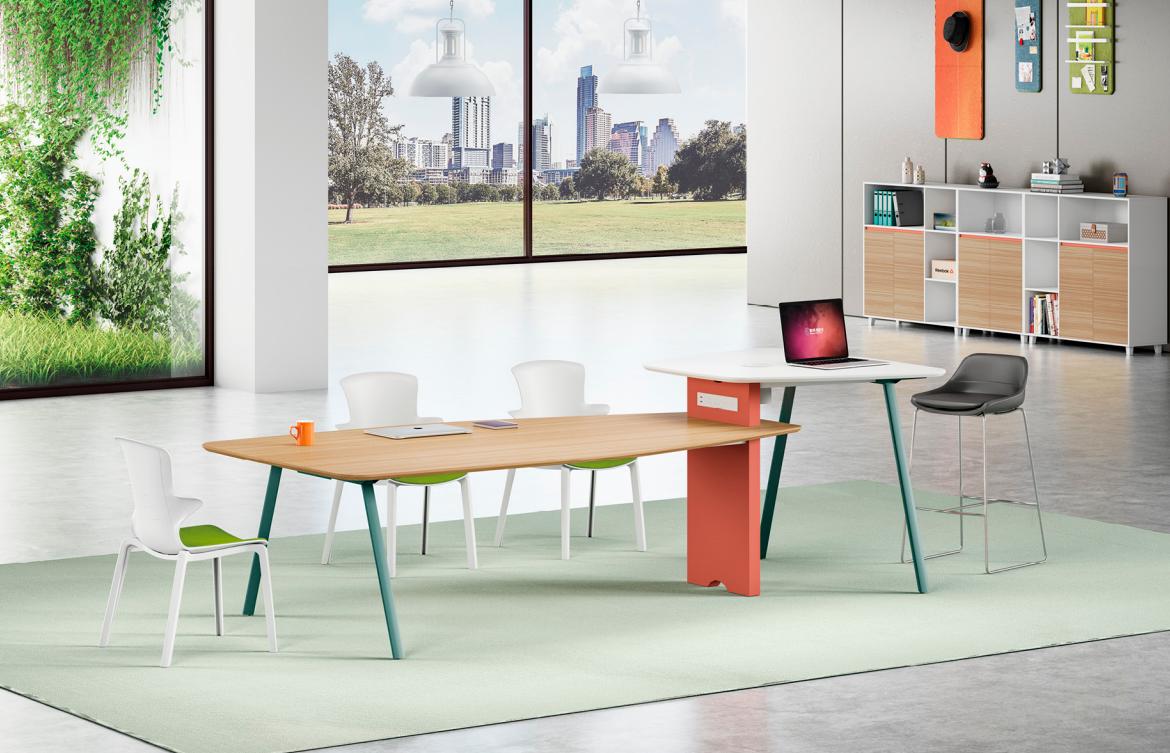 Konferenztisch Bürotisch Arbeitstisch Schreibtisch Holz Orange Große Konferenztisch Bürotisch Arbeitstisch Schreibtisch Holz Orange Große von JV Möbel