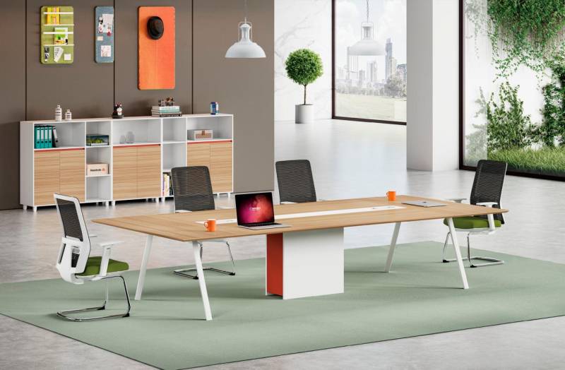 Konferenztisch Bürotisch Arbeitstisch Schreibtisch Holz Weiß Große von JV Möbel