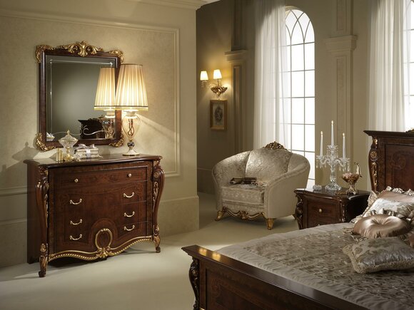 Konsolen Tisch Kommode mit Spiegel Luxus Möbel Set Konsole 2tlg. Made in Italy von JV Möbel