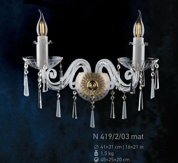 Kristall Wandlampe Lampe Leuchter Kristalleuchter Kristallampe Elite Bohemia von JV Möbel