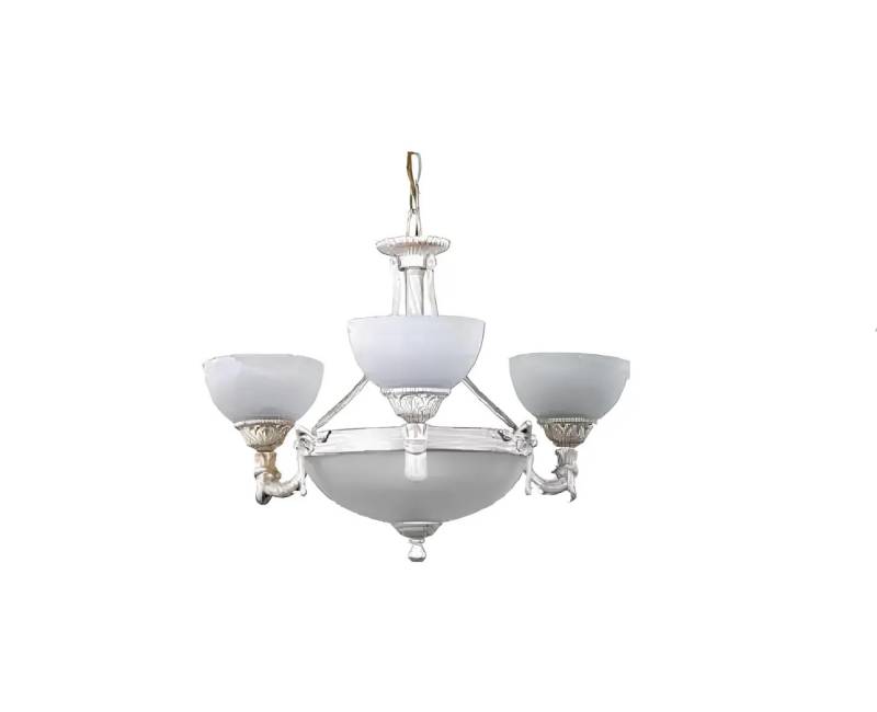 Kronleuchter Deckenleuchter Lüster Modern Deckenlampe Weiß Glas Lampen von JV Möbel