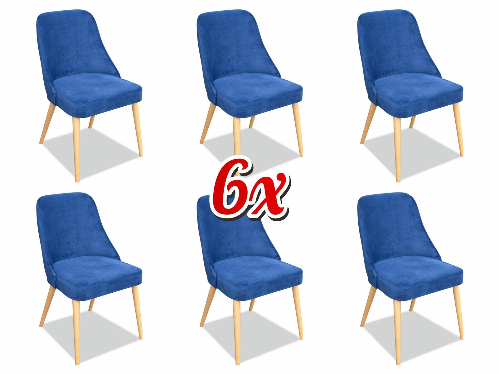 Küche Esszimmer Stühle 6x Stuhl Gruppe Stühle Garnitur Textil Stoff Holz Möbel Küche Esszimmer Stühle 6x Stuhl Gruppe Stühle Garnitur Textil Stoff Holz Möbel von JV Möbel