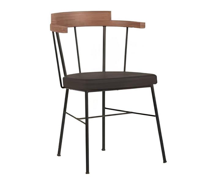 Küchenstuhl Stuhl Terrassenrstuhl Gepolsterter Sitz Metall Holz Esszimmer von JV Möbel