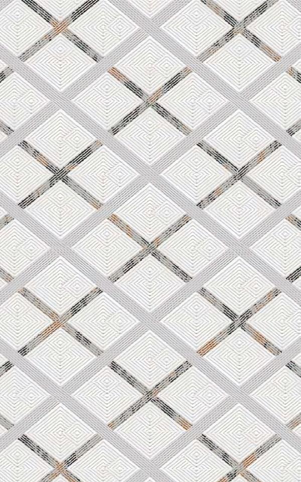Kurzflor Teppich Wohnzimmerteppich Linien Gitter Muster Silber Design Teppiche von JV Möbel